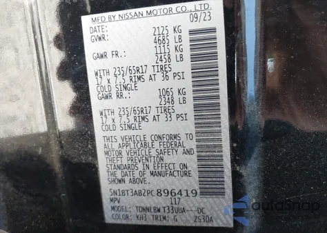 2023 Nissan Rogue S Intelligent Awd z USA, uszkodzony, nr VIN 5N1BT3AB2PC896419